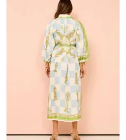 Alemais Checkmate Midi Dress Multi Print Size 8  for rent on The Volte - image 3