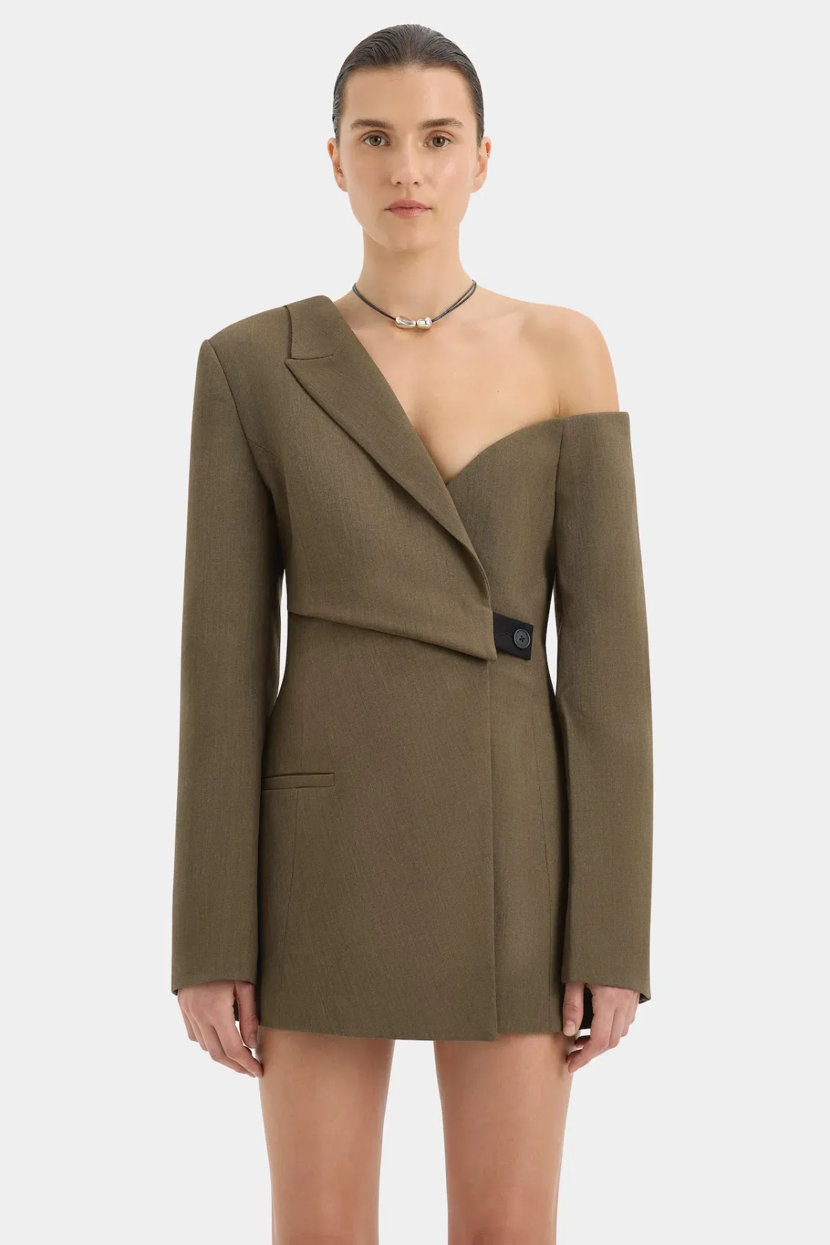 Sir the Label Sartoria Mini Dress in Chocolate Marle Size 8  - Image 2
