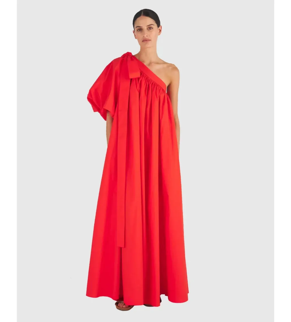 Oroton One Shoulder Dress in True Red Size 12 - Image 1