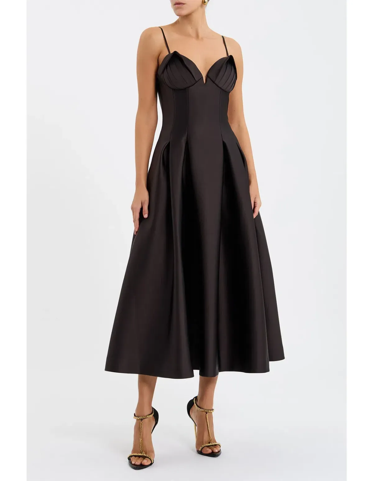 Rebecca Vallance Saskia Midi Dress Chocolate Size 10 - Image 1