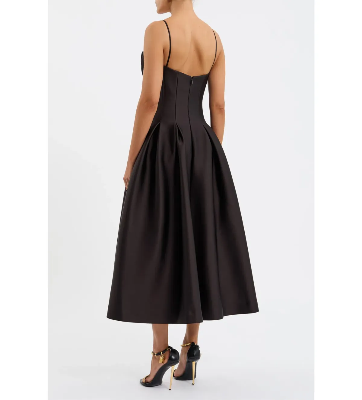 Rebecca Vallance Saskia Midi Dress Chocolate Size AU 12 - Image 3