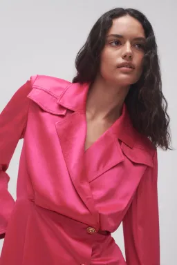 Aje Echo Mini Shirt Dress Pink Size AU 14 for rent on The Volte - image 6