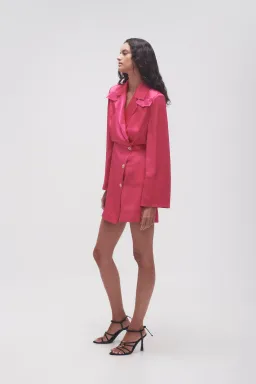 Aje Echo Mini Shirt Dress Pink Size AU 14 for rent on The Volte - image 3