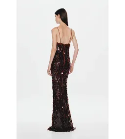 Misha Sapphire Sequin Maxi Dress in Fig Size 6/XS for rent on The Volte - image 3