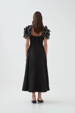 Aje Twyla Midi Dress Black Size 10 for rent on The Volte - image 3