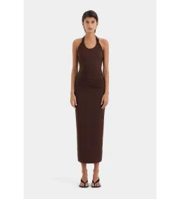 SIR Jacques Knot Midi Dress Chocolate Size AU 8 for rent on The Volte - image 1