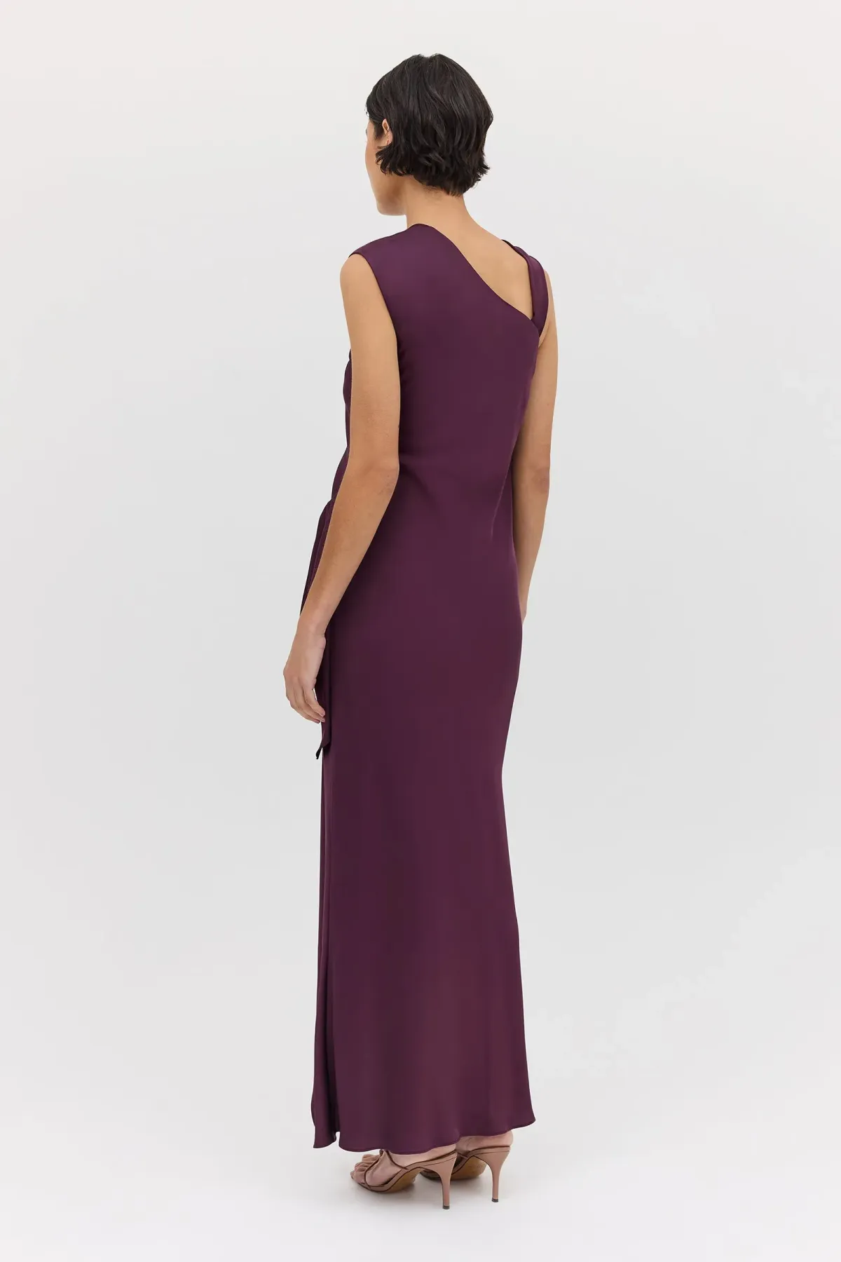 Bianca Spender Aubergine Satin Deviation Gown Size 10 - Image 7