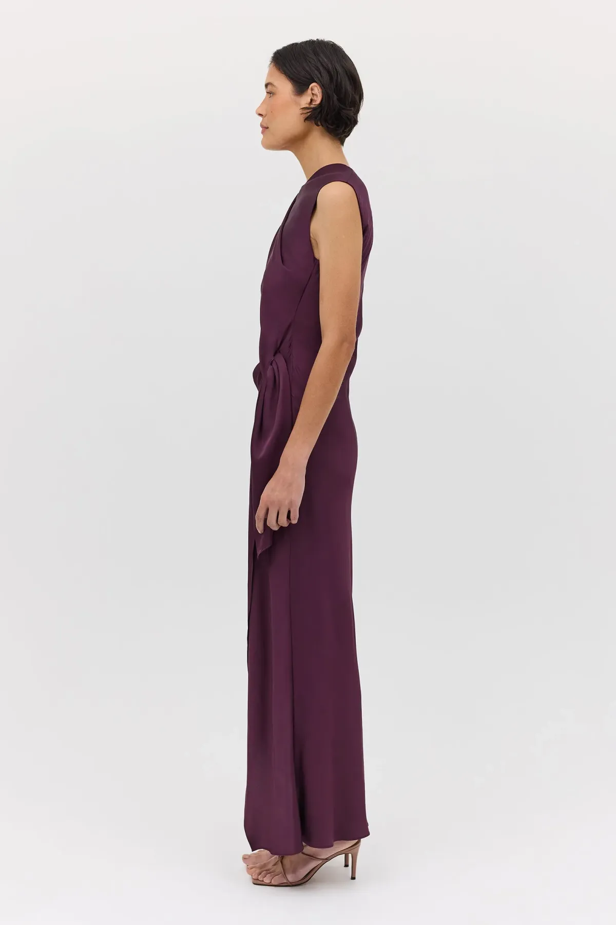 Bianca Spender Aubergine Satin Deviation Gown Size 10 - Image 6