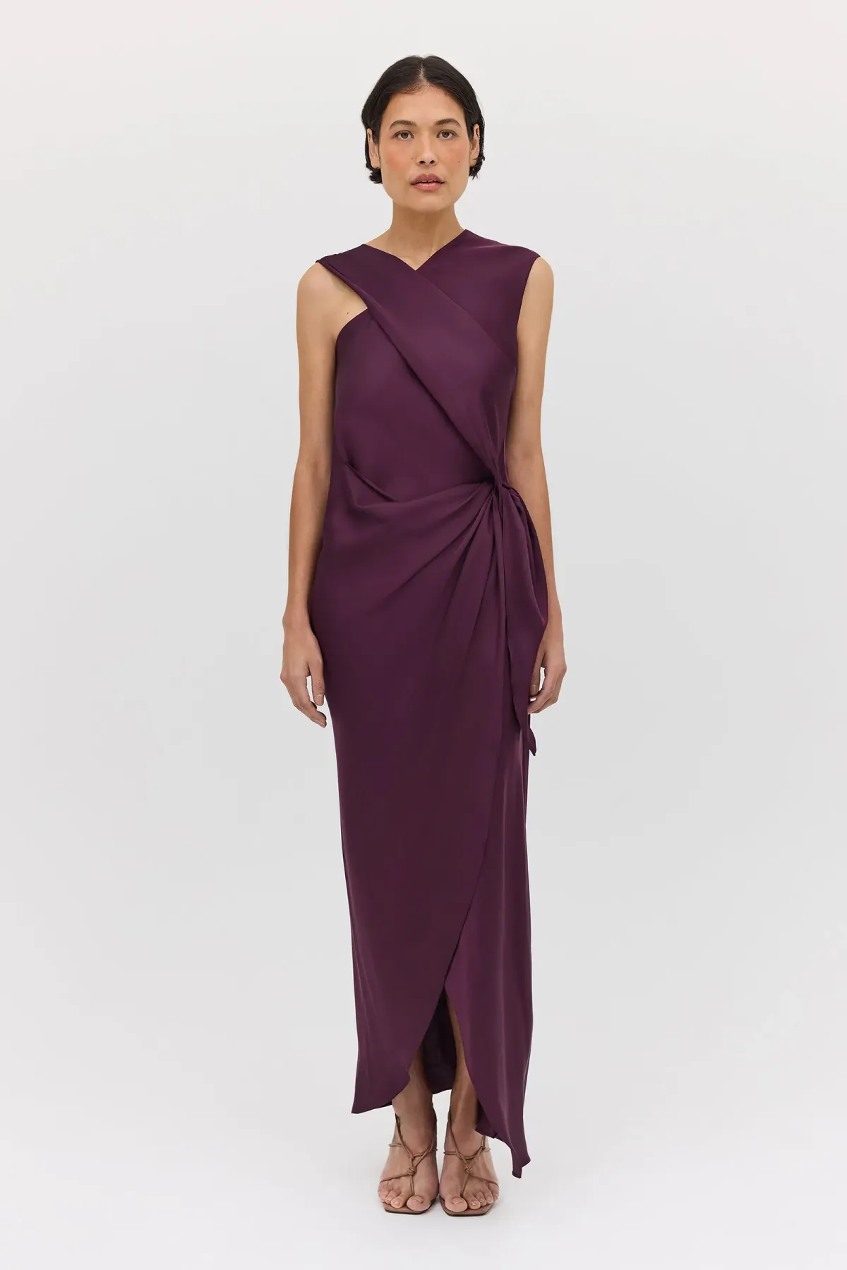 Bianca Spender Aubergine Satin Deviation Gown Size 10 - Image 1