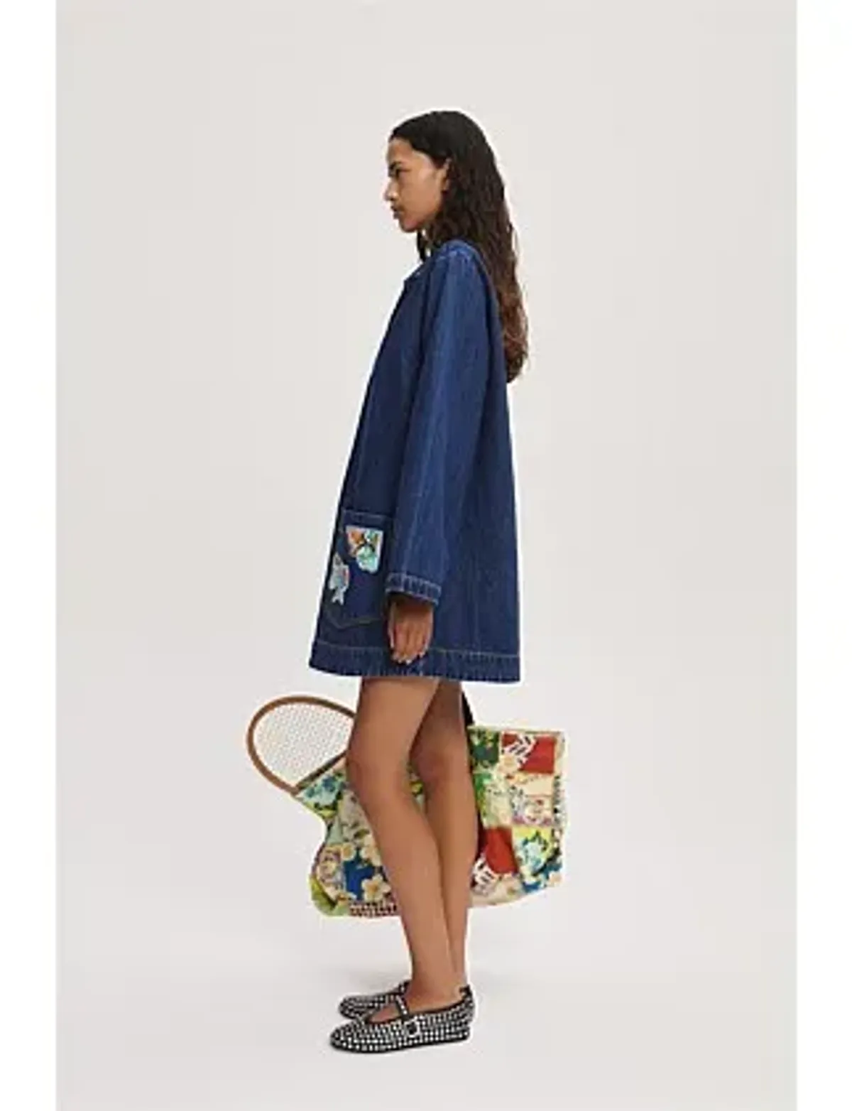 ALEMAIS SPEEDY DENIM MINI DRESS SIZE 10/L - Image 3
