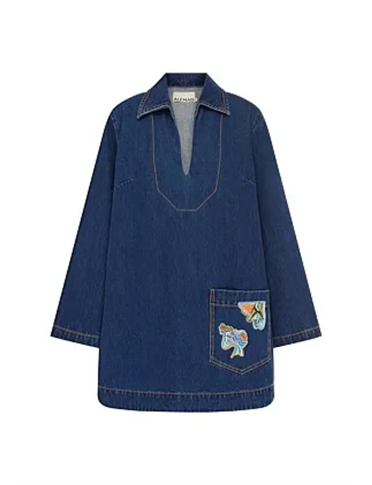 ALEMAIS SPEEDY DENIM MINI DRESS SIZE 10/L - Image 5