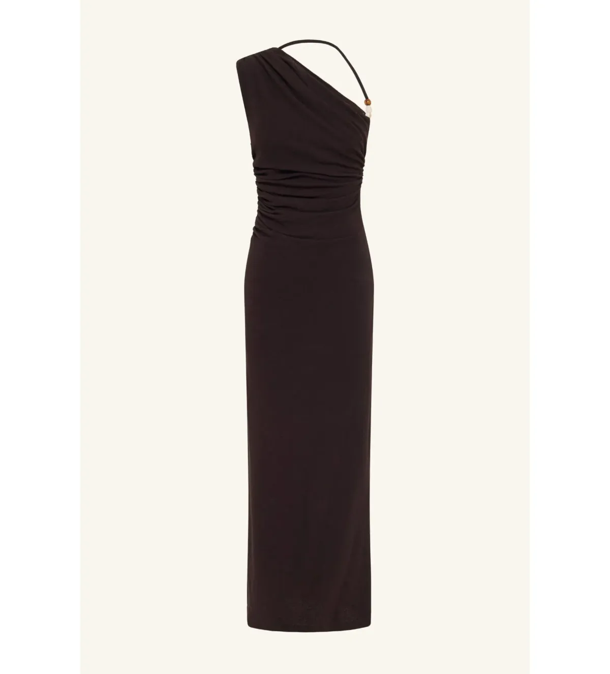 Shona Joy Beau Gathered Asymmetrical Midi Dress in Espresso Size XS / AU 6 - Image 6