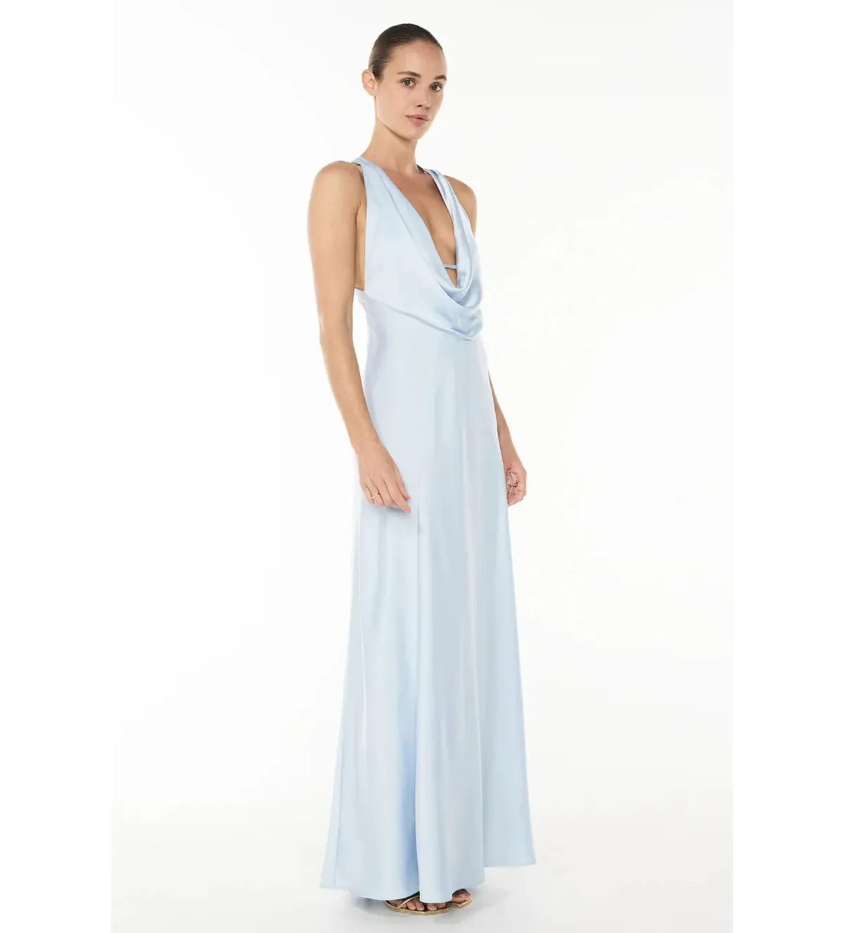 Manning Cartell Charmed Cowl Slip Maxi Dress Dove Blue Size AU 6 - Image 3