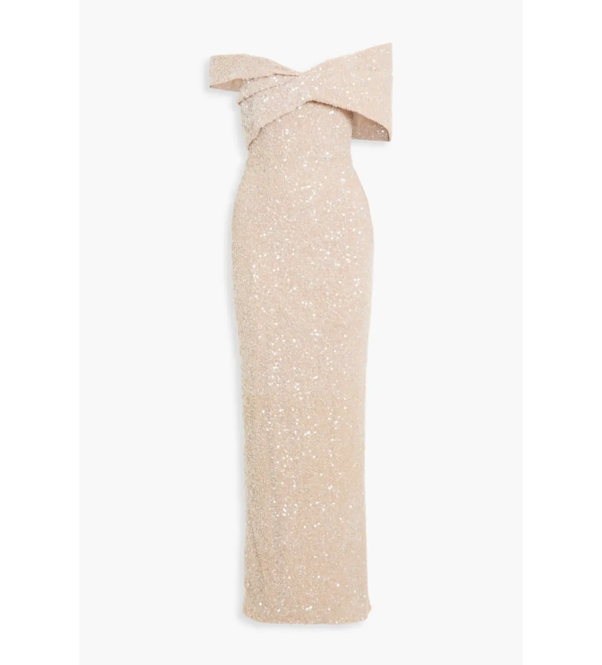 Rachel Gilbert Mirella Off Shoulder Gown in Neutral Size AU 14 - Image 4