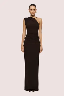 Effie Kats Greer Gown in Chocolate Size AU 10 for rent on The Volte - image 1