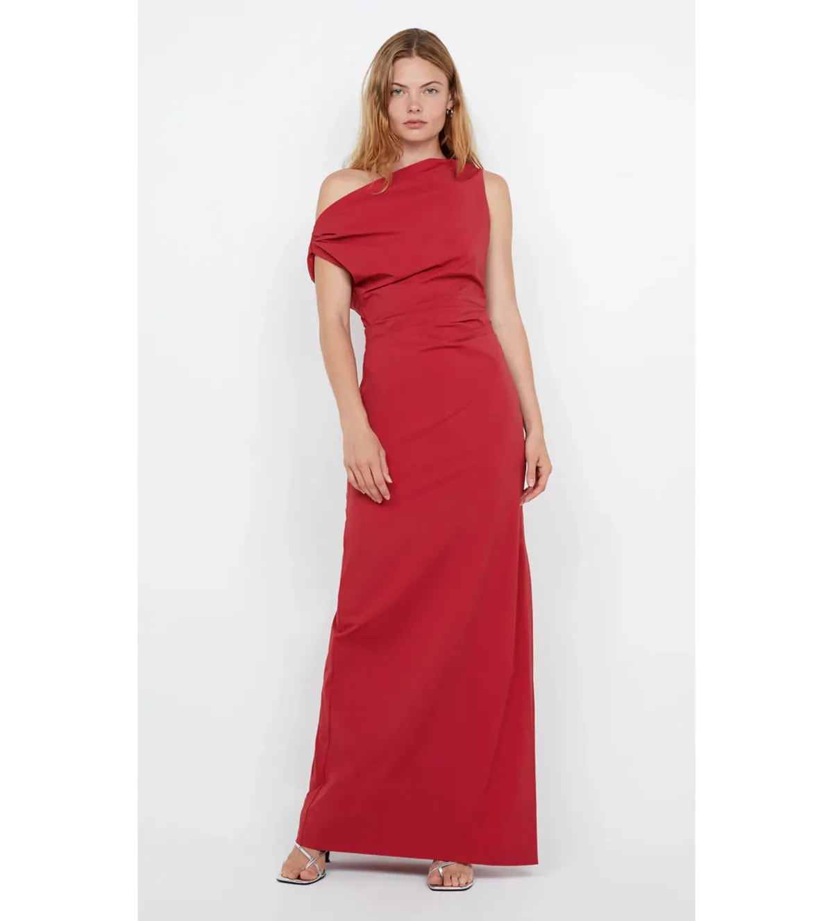 Bec & Bridge Angelina Asym Maxi in Cherry Size 10 - Image 1