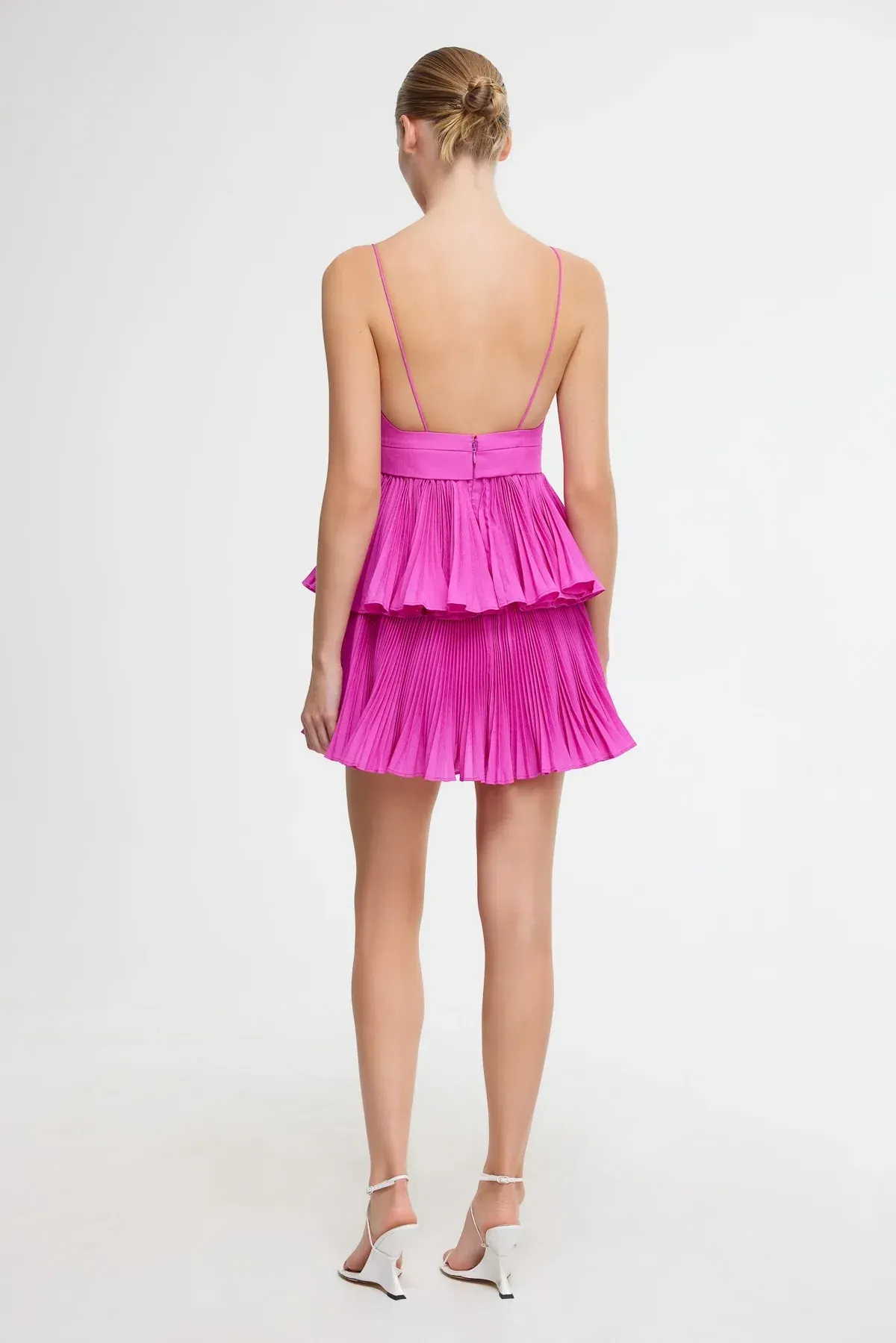 Acler Mini Dress Pink Size Au 6 - Image 3