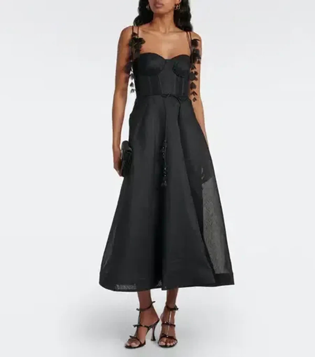 Zimmermann Natura Corset Midi Dress Black Size 3 - Image 3