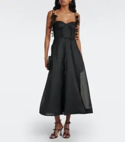 Zimmermann Natura Corset Midi Dress Black Size 3 for rent on The Volte - image 3