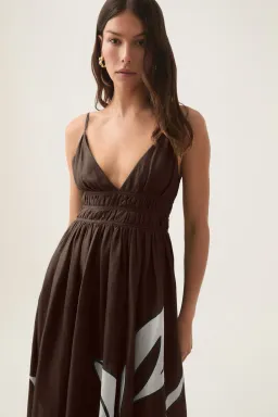 Aje Planetary Maxi Dress Abstract Fern Carob Size 8 for rent on The Volte - image 2