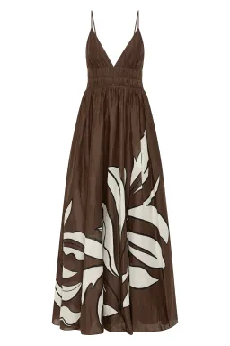 Aje Planetary Maxi Dress Abstract Fern Carob Size 8 for rent on The Volte - image 4