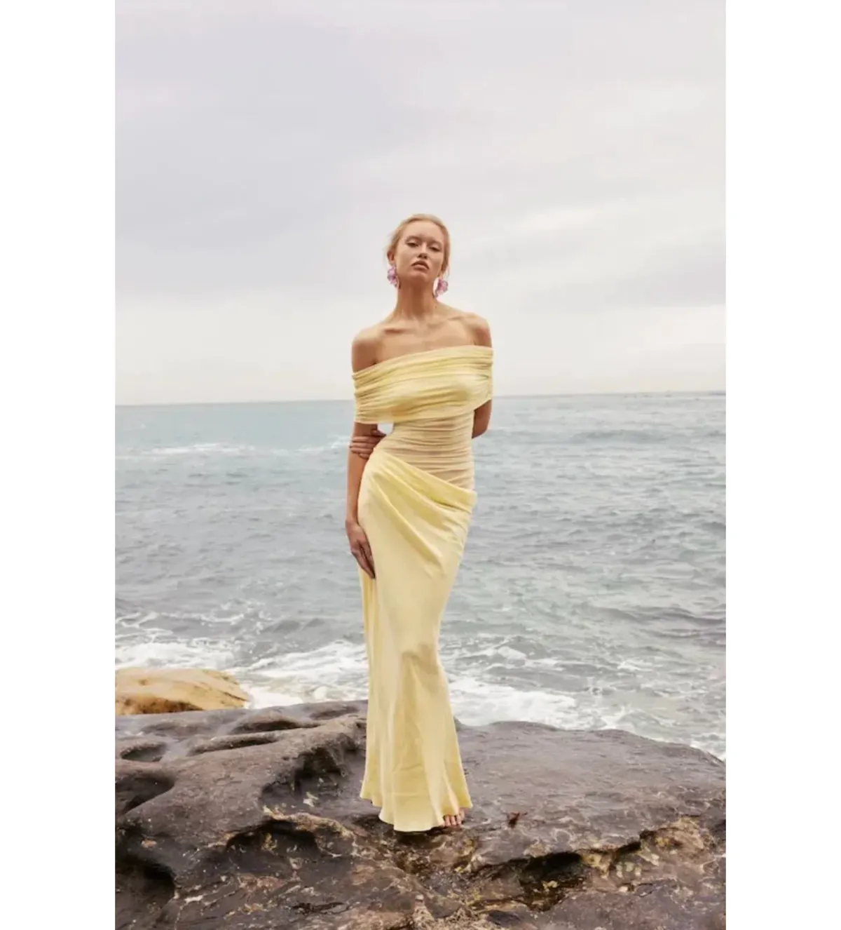 Benni Nico Off Shoulder Maxi Butter Size 10 - Image 3