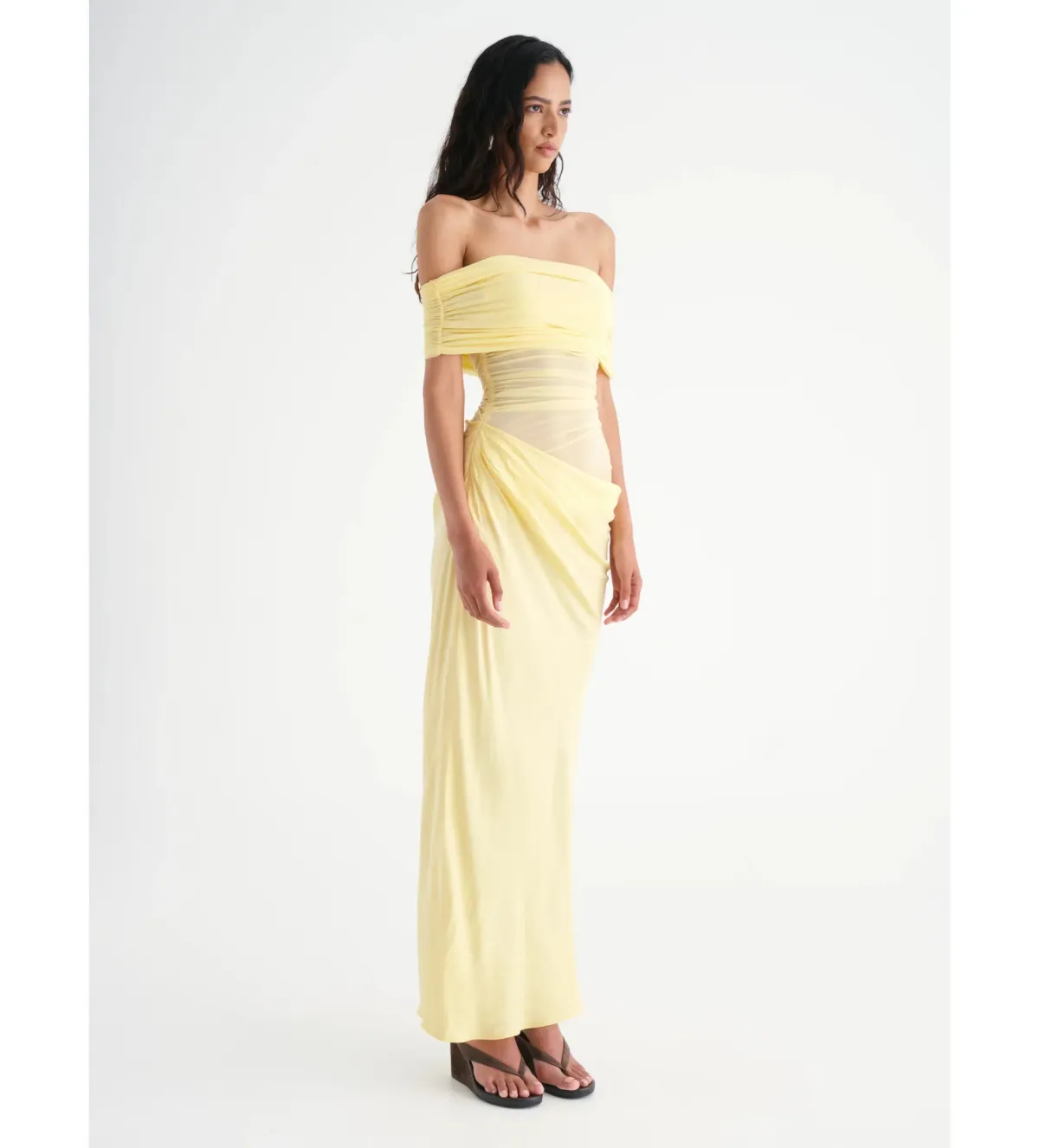 Benni Nico Off Shoulder Maxi Butter Size 10 - Image 4