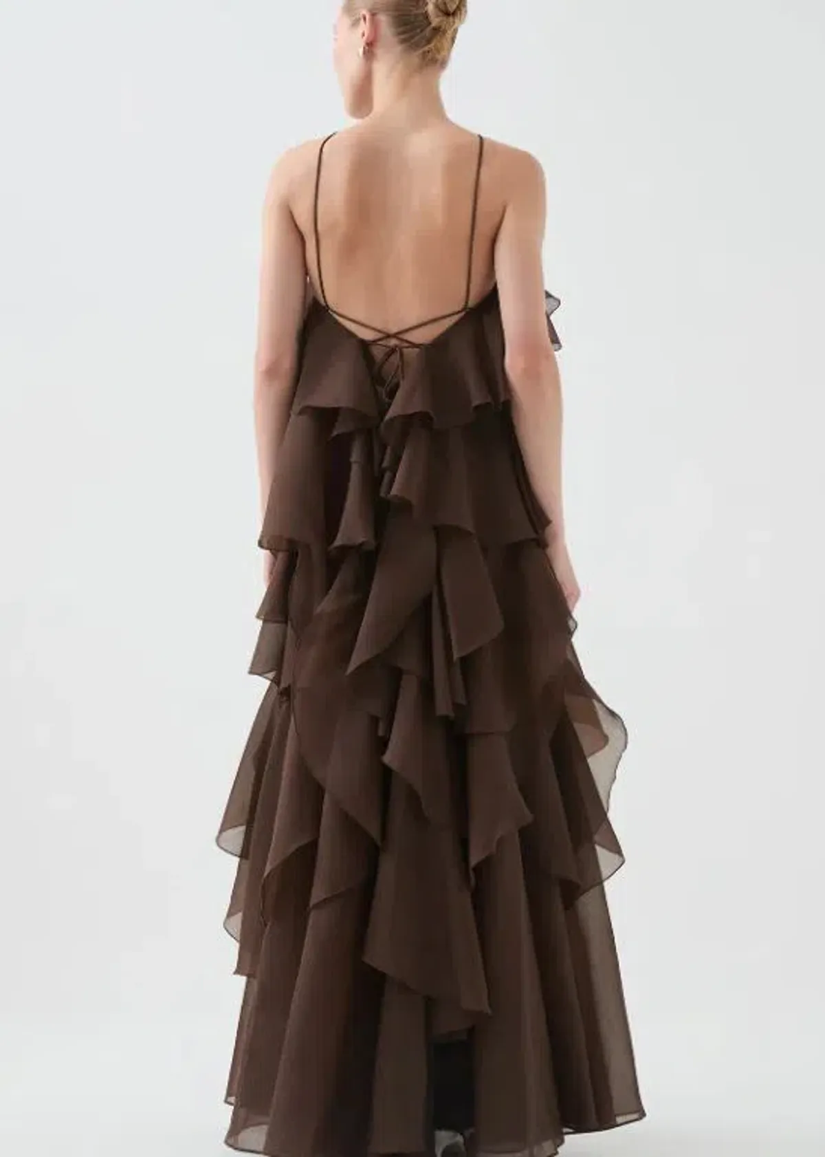 Aje Pandorea Layered Maxi Dress in Carob Size 10 - Image 2