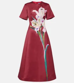 Leo Lin Caroline Short Sleeve Midi Dress in Burgundy Size 14  for rent on The Volte - image 4