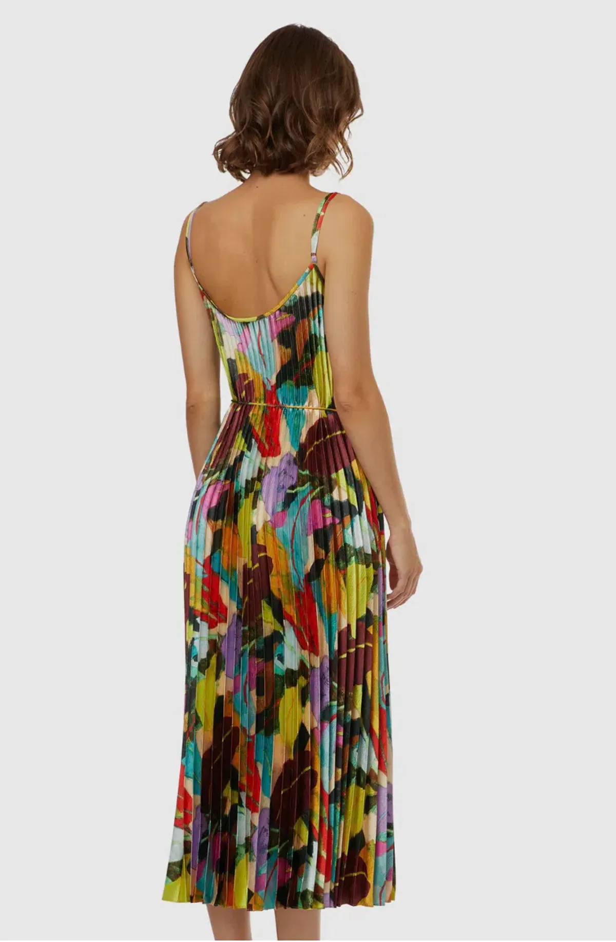 Gorman  Broad Leaf Pleated Midi Dress Multi Size 10 - Image 5