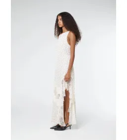 Third Form Visions Lace Frill Maxi Dress Cream Polka Dot Size AU 8 for rent on The Volte - image 2