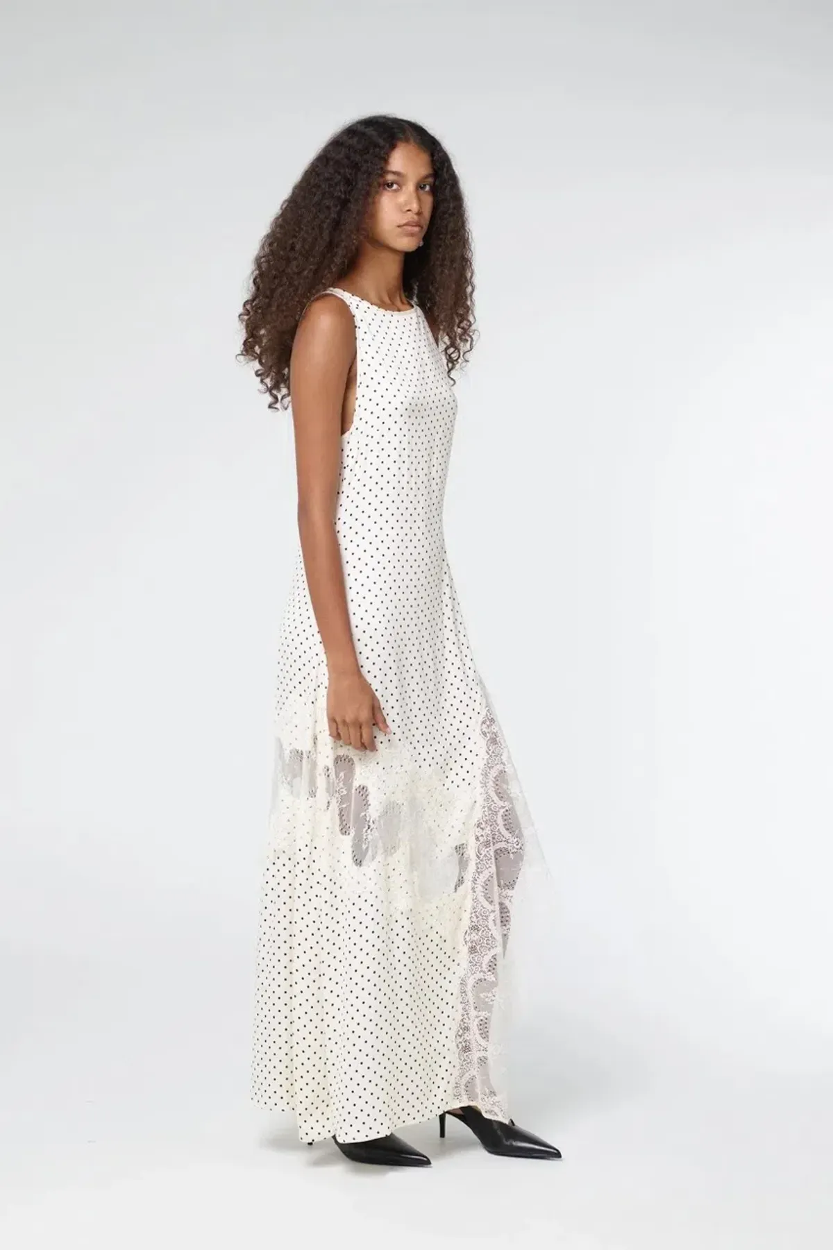 Third Form Visions Lace Frill Dress Cream Polka Dot Size AU 12  - Image 3