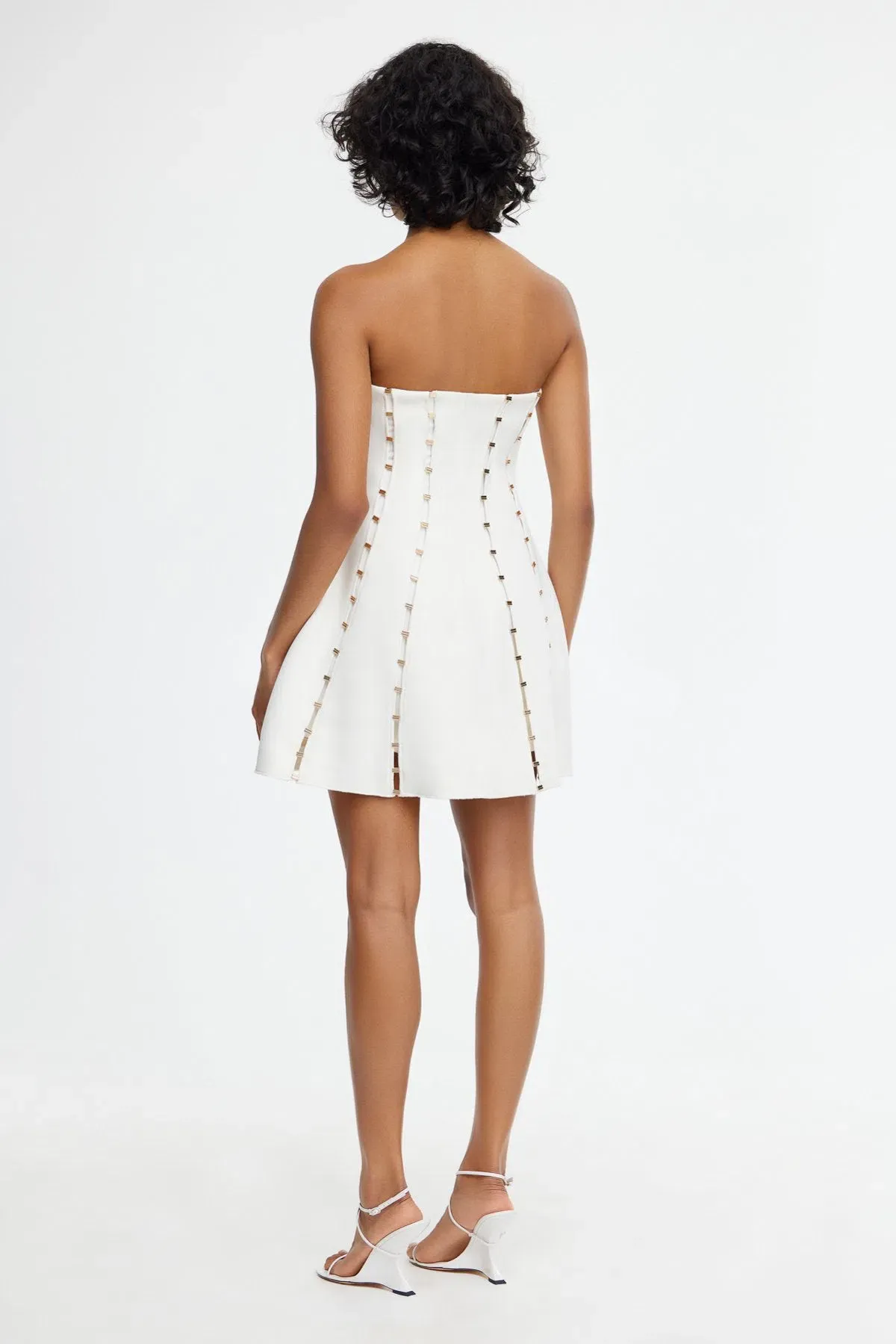 Acler Rossgreen Mini Dress in Ivory Size 8 - Image 3