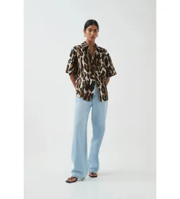 Aje Airlie Short Sleeve Shirt Animal Print Size 8 for rent on The Volte - image 1