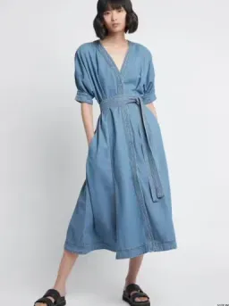 AJE Ennoble Midi Dress Blue Denim Size AU 10 for rent on The Volte - image 1