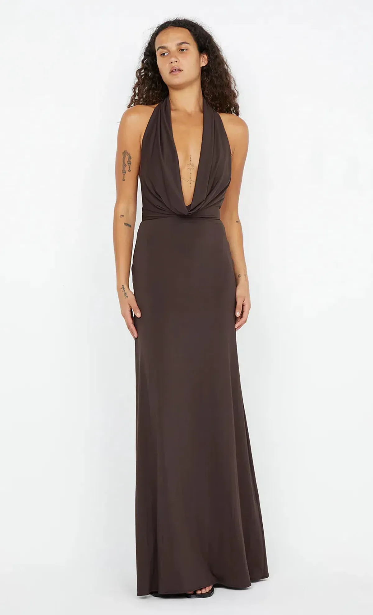 Bec & Bridge  Nessie Cowl Maxi Dress Dark Chocolate Size 6 - Image 1