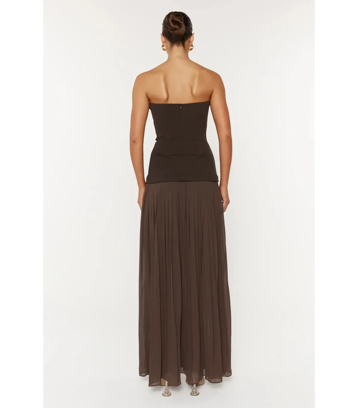 She is OLLÁ Nicolette Maxi Dress Espresso Size M/AU10 - Image 3