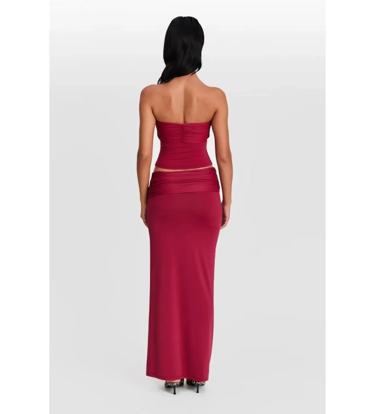 Sasha Therese Naya Top and Mila Maxi Skirt Set Cherry Red Size S AU 8 - Image 3