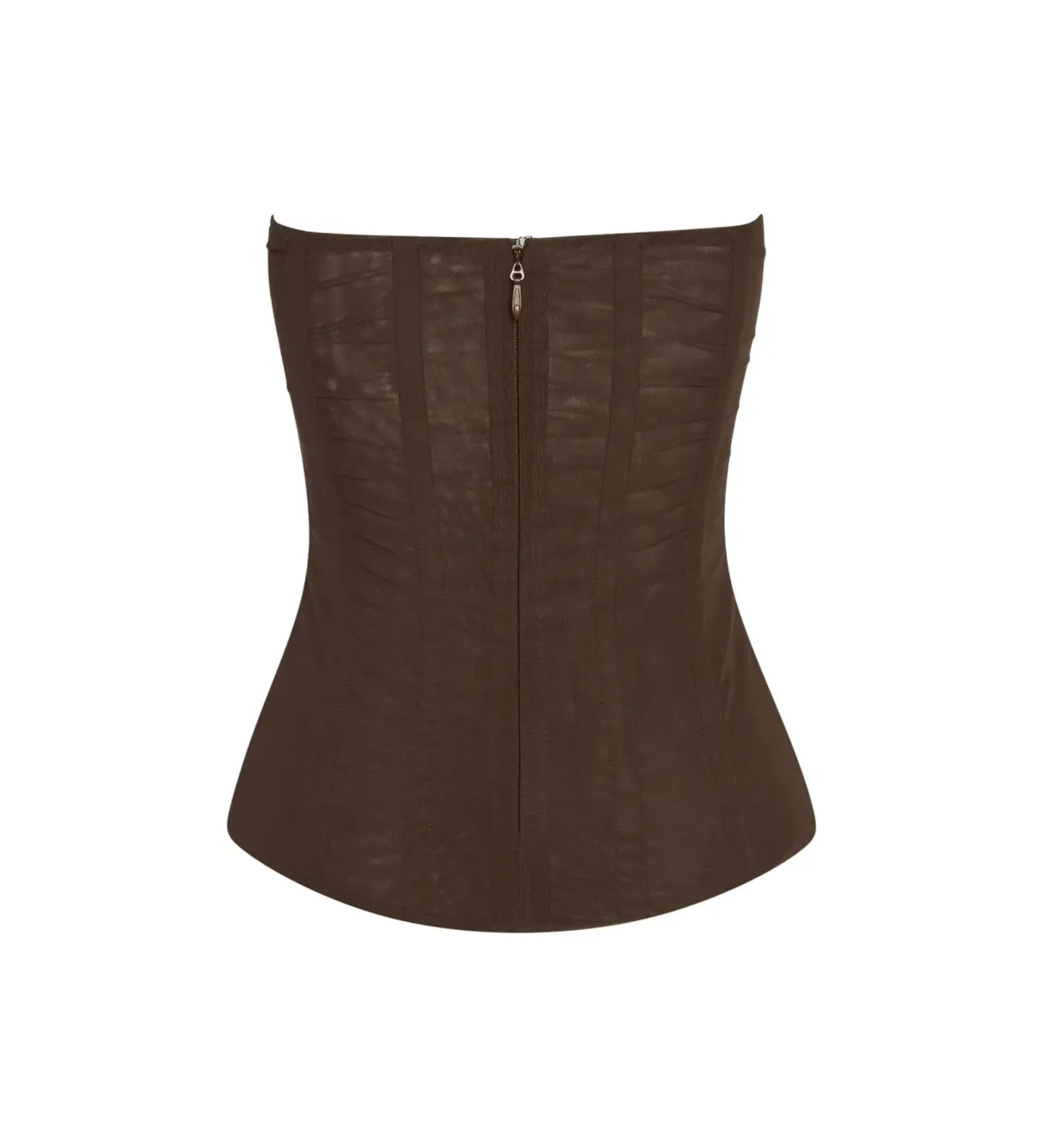 Leau Muse Mesh Corset Top in Brown Size M/AU10 - Image 3