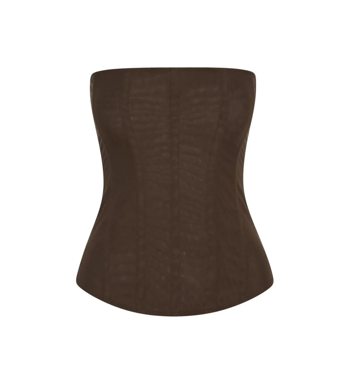 Leau Muse Mesh Corset Top in Brown Size M/AU10 - Image 2