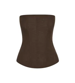 Leau Muse Mesh Corset Top in Brown Size M/AU10 for rent on The Volte - image 2