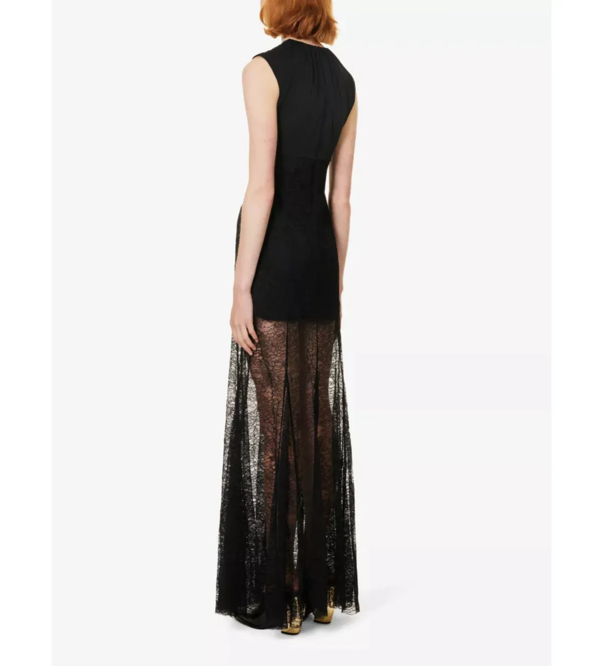 Camilla and Marc Angelo Lace Skirt Woven Maxi Dress Black Size AU 10 - Image 3