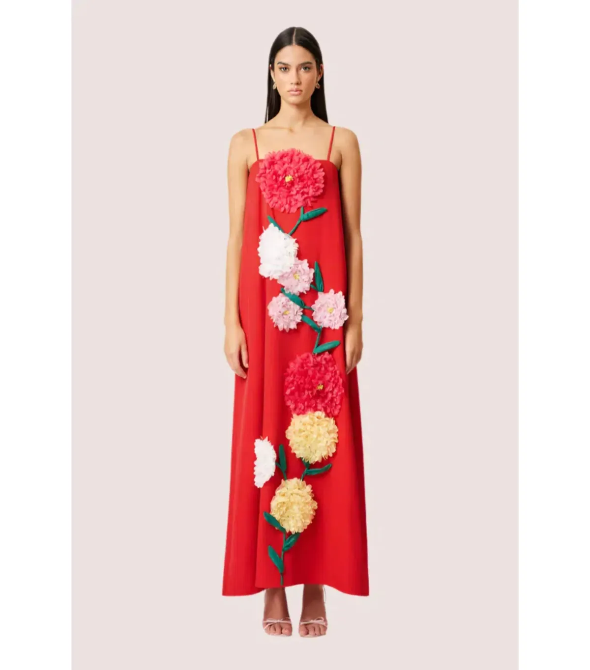 Elliatt Buttercup Embroided Maxi Dress Red Size AU 10 - Image 1