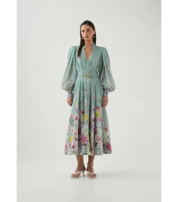Aje Fleur Shirt Dress Mist Collage Floral Size 10/M for rent on The Volte - image 1
