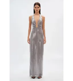 Misha Alusia Sequin Dress Silver Size 10/M for rent on The Volte - image 1