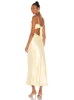 Bardot Malinda Slip Midi Dress Butter Yellow Size 10 for rent on The Volte - image 2