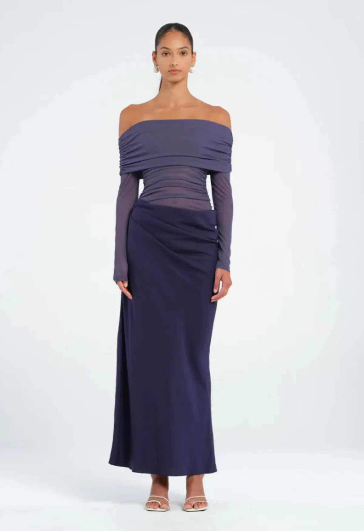 Benni Yasmin Off Shoulder Dress in Navy Size 6 - Image 2