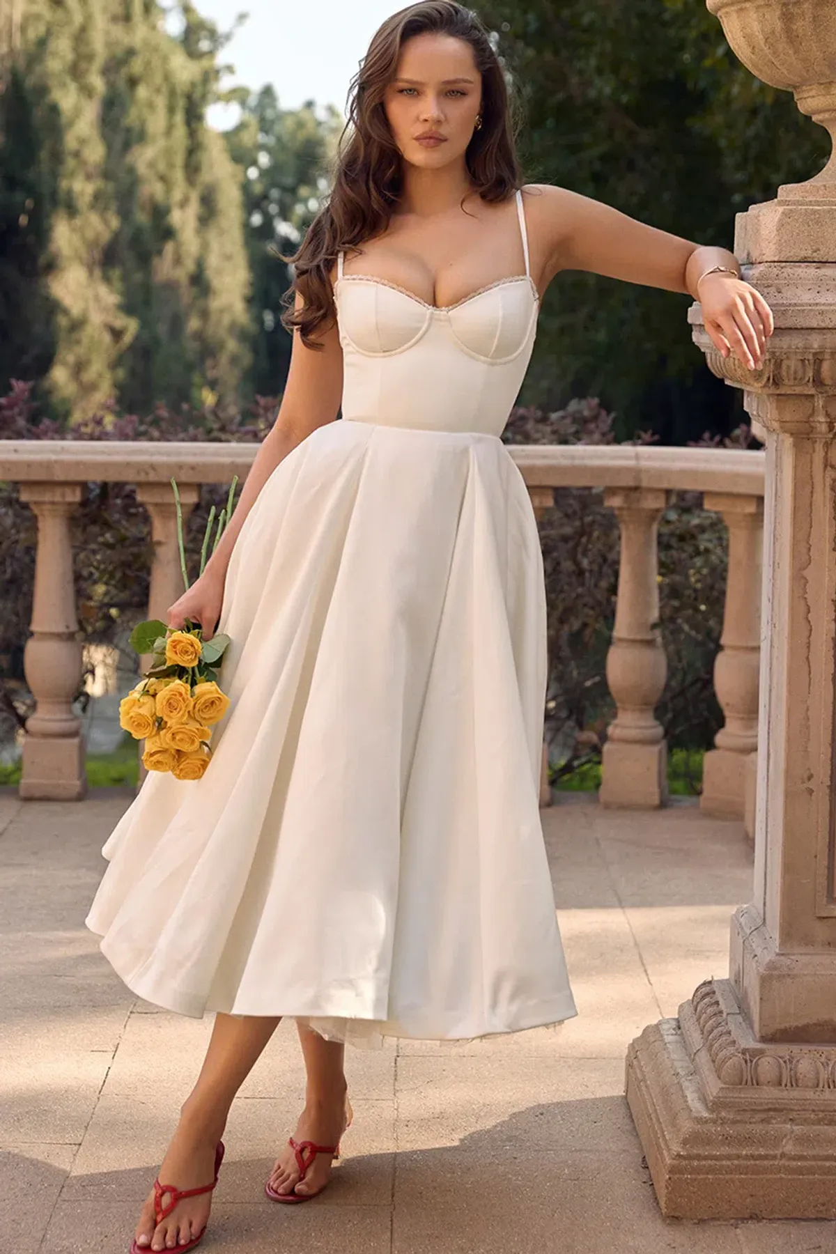 House of CB Mademoiselle White Tull Midi Dress Size AU 6 - Image 11