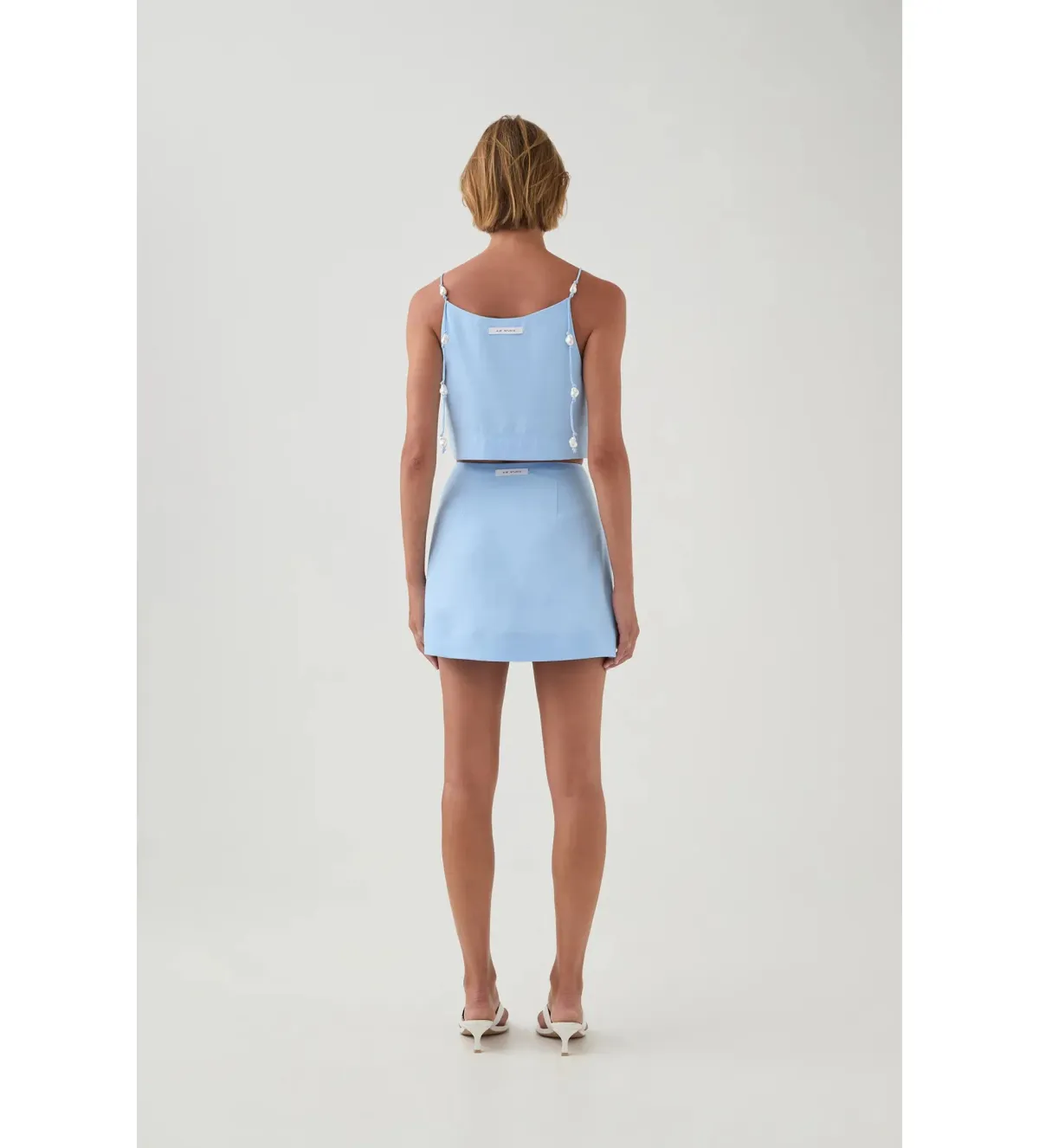 Aje Akoya Crop Top Size AU 4 and Mini Skirt Size AU 6 Set Cornflower Blue - Image 3