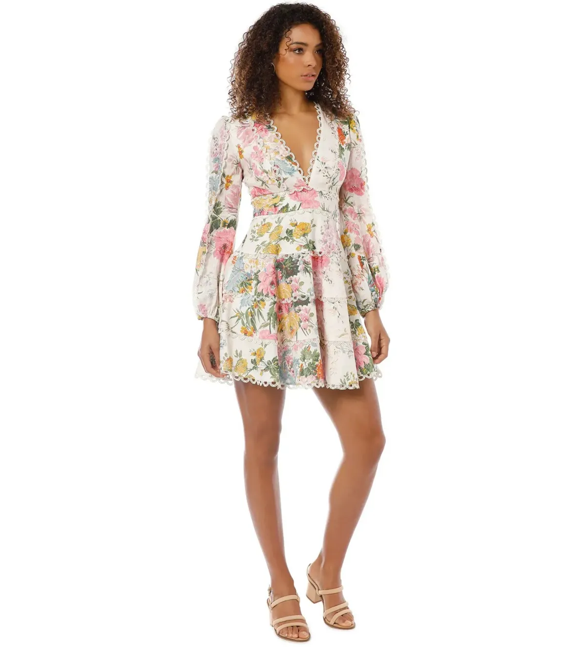 Zimmermann Heathers Flounce Mini Dress Floral Size 1 AU 10 - Image 2